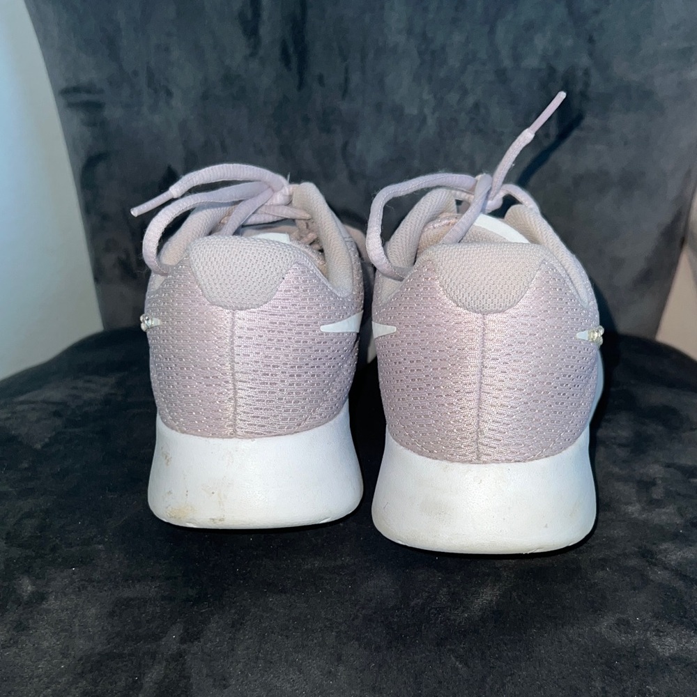 Rhinestone Nike Mauve Women's Sneakers with Silver Swoosh - Picture 8 of 13